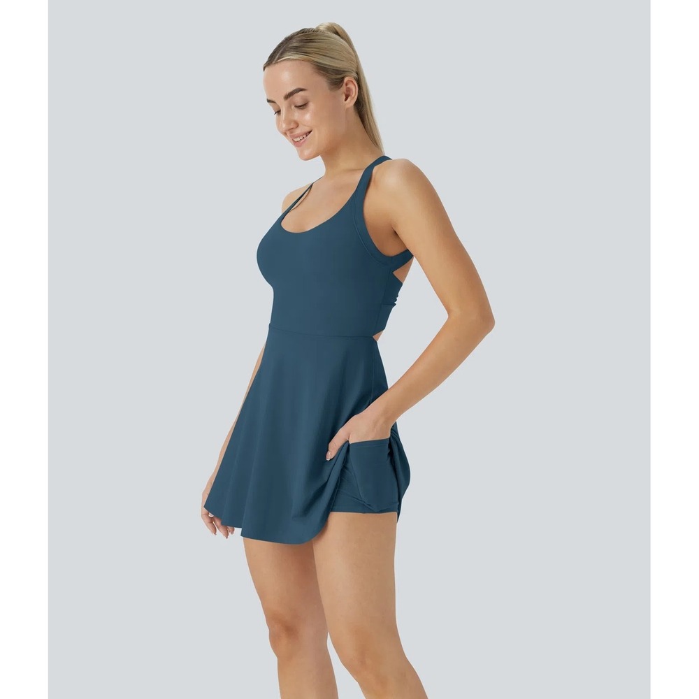 Halara Easy Peezy Dress Womens XS Blue NWT Softlyzero‎ Active Athleisure